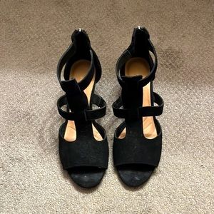 Clarks black heeled sandals